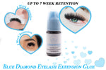 Blue Diamoond Eyelash Extension Glue Supreme Retention Very long lasting: up to 7 weeks - Drying time: 1-2 sec - Suitable for both classic and volume eyelash extension applications - Made in Korea - A package contains a bottle of glue, a silica pack & a red pin - Single pack - Save more when you buy in packages of 2 or 3.